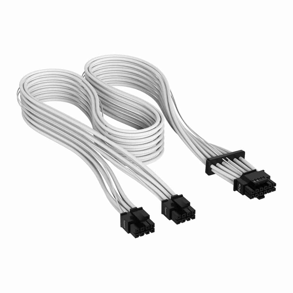 (image for) Corsair Premium White Individually Sleeved 12+4-Pin Type-5 PSU Cable